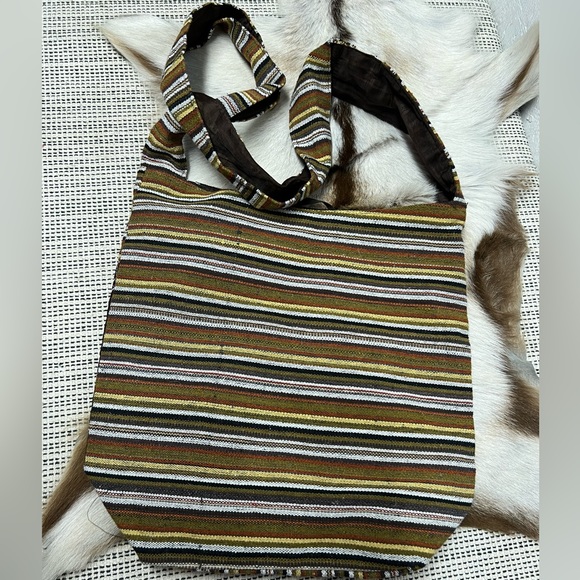 Bohemian indie beaded embroidered shoulder bag hobo printed multicolor geometric - Picture 3 of 6